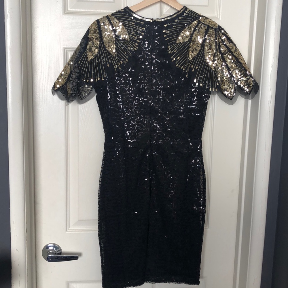 NEW💥Black Sequin Shoulder Cocktail Prom Dress - Picture 8 of 8